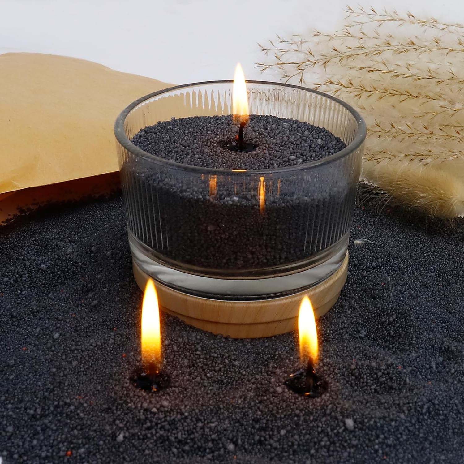 Candle Making Material - Sabbia Nera per Candele con Stoppino,