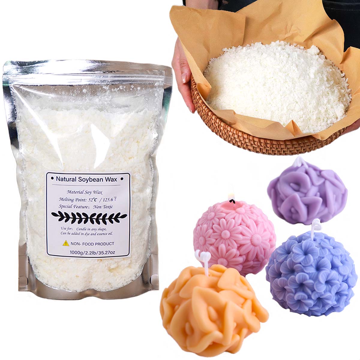 100/250/500/1000g Fiocco di ce - Candle Making Material recensione e prezzo
